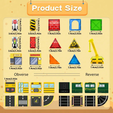 Magnetic Building Blocks Toys, Magnetic Tiles, Creative DIY Track Building Kit Construction Toys