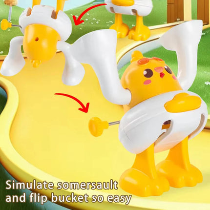Children's Wind-up Somersault Toys, Cartoon Little Yellow Duck and Chick Toys, Baby Early Education Toys
