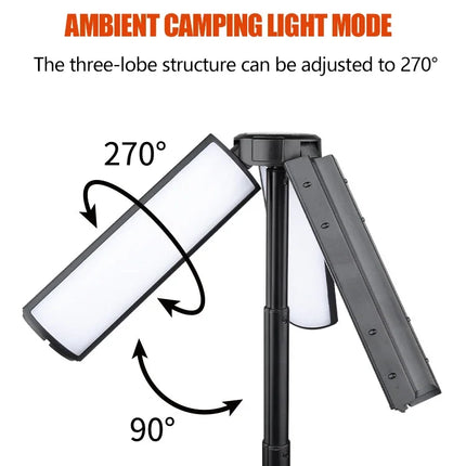 Multi-functional Camping Light 2 in 1 Rechargeable Telescopic Camping Lantern Flashlight with Hook Outdoor Emergency Work Light