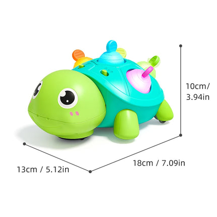Baby Crawling Turtle Toy 0+, Infant Tummy Time Sensory Teething Musical Toys, Toddler Walking Learning Motor Skill, Christmas