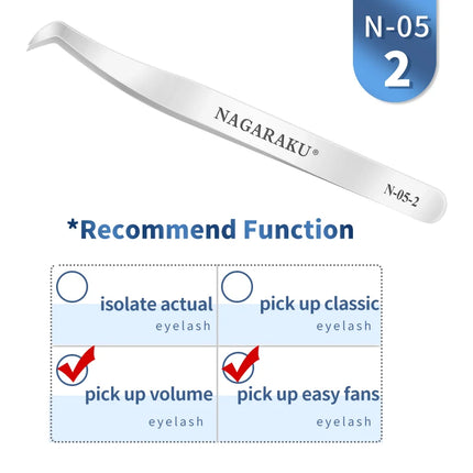 NAGARAKU Eyelash Extension Tweezers Makeup Tools Stainless Steel Non-magnetic Pincet False Eyelash Tweezers 3D accurate tweezers