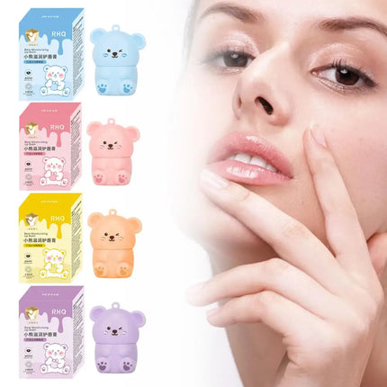 Long Lasting Nourishing Lip Balm Cute Bear Fruit Moisturizing Lip Balm Prevent Dryness & Hydrating Winter Care Lip Balm Lip Care