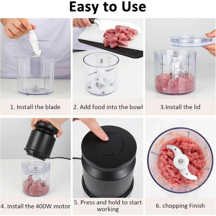 600ml Food Chopper Electric Kitchen Mixer 300 W Kitchen Gadgets Food Preparation Kitchen Gadgets Home Appliances Meat Grinder