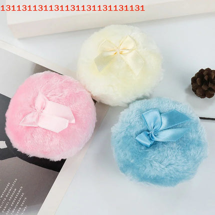 Professional Plush Bowknot round Makeup Sponge Soft Fluffy Loose Powder Puff Cute Foundation Cosmetic Beauty Tool