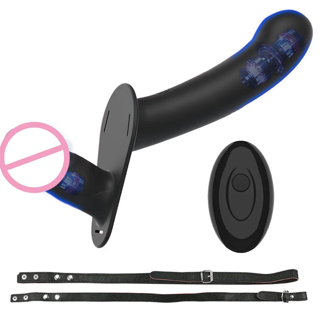 Strap-on Dildo Vibrator Vaginal Masturbation Clitoris Stimulator Wearable Double Head 10 Vibration Sex Toys for Couples Lesbian