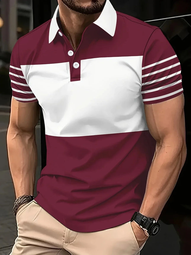 2026 Comfortable Summer Men's Short Sleeved Polo Shirt Polyester 100% Fiber Quick Drying Design Summer Casual Daily Wear Top