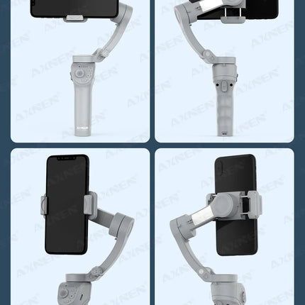 AXNEN Smart 3-Axis Handheld Gimbal Stabilizer for Smartphone with Fill Light for iPhone Android Face Tracking Tiktok Vlog Kit