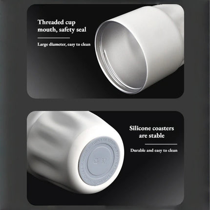 260ml Petal Coffee Tumbler, 316 Stainless Steel Vacuum Cup, Antibacterial & Wide Mouth, Double-Wall Thermos for Hot/Iced Drinks