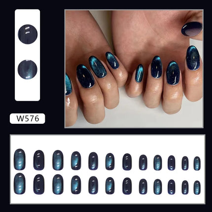 Fresh Flower 24 Pcs Press on Nails Pink Nail polish Glossy Artificial Finger Manicure Reusable False Nails for Women