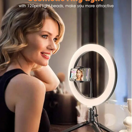 10" LED Selfie Ring Stuido Light Home Lighting Dimmable Round Lamp Tripod Trepied Makeup Selfie Ring Lamp Phone LIGHT FOR VIDEO