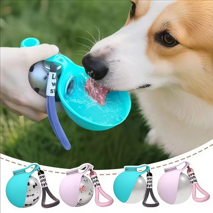 2-in-1 Portable Dog Water Bottle for Small Dogs - Leak-Proof & Compact Dog Travel Water Bottle -Stainless Steel Bottle & Silicone