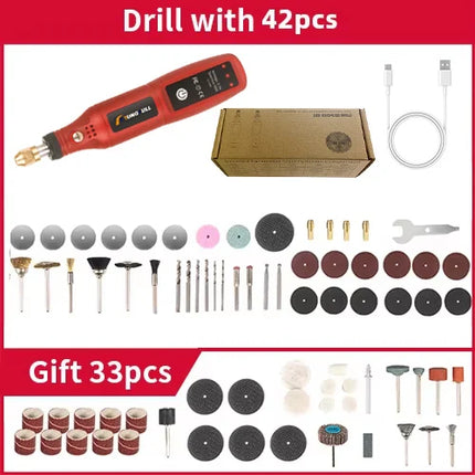 USB Rechargeable Cordless Engraving Pen Wireless Electric Drill Rotary Tool for Jewelry Glass - Portable Handheld Engraver