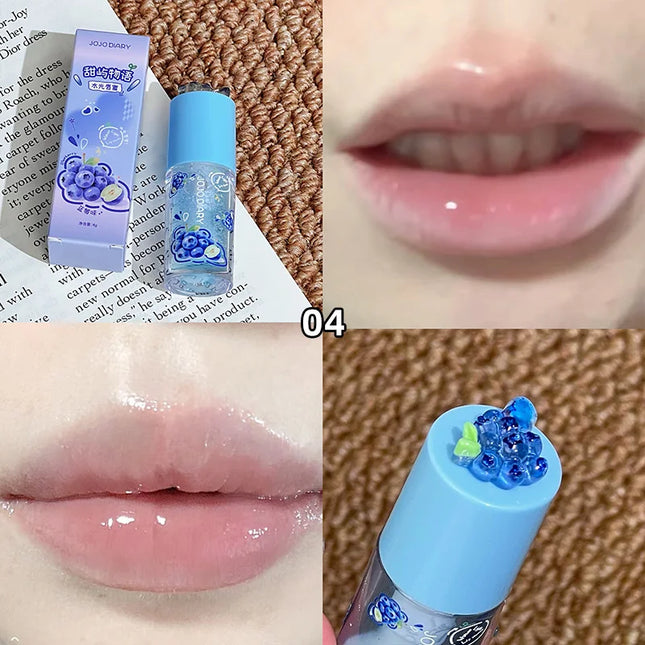 Jojo Diary Fruit Scented Lip Oil: Provides Hydration and Moisturizing, Preventing Chapped Lips and Improving Wrinkles, and Is a Korean-Style Water Gloss Lip Gloss Suitable for Winter Lip Care.