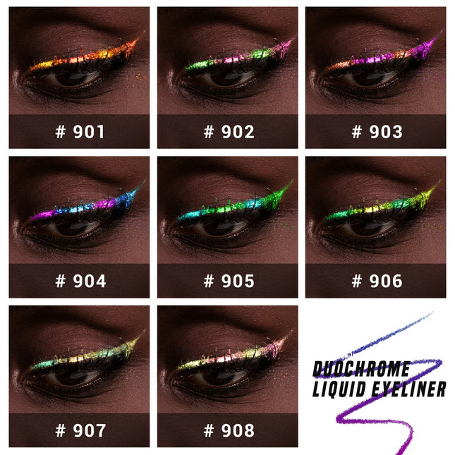 CHARMACY New 8-Color Duochrome Eyeliner Set, High Pigment Glitter Eyeliner Set, Waterproof Liquid Eyeliner for Women Cosmetics