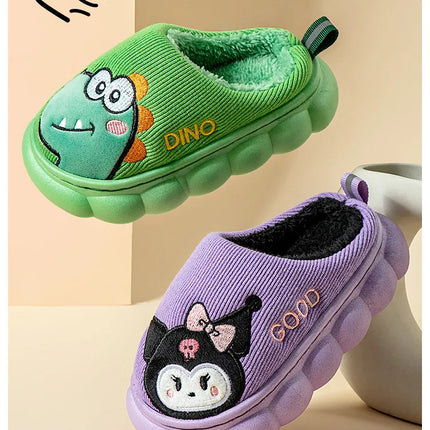 Autumn Winter Children Cotton Slippers Boys Toddler Indoor Anti Slip Warm Home Slipper Kids Girls Baby Cute Cartoon Plush Shoes