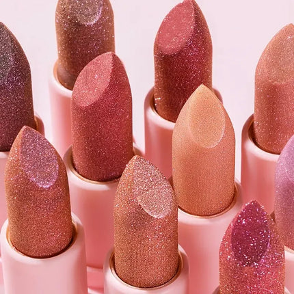 Waterproof Shimmer Lipstick, Pearlescent Long Lasting Lip Color, Moisturizing Plumping Lipstick for Glam Night Out