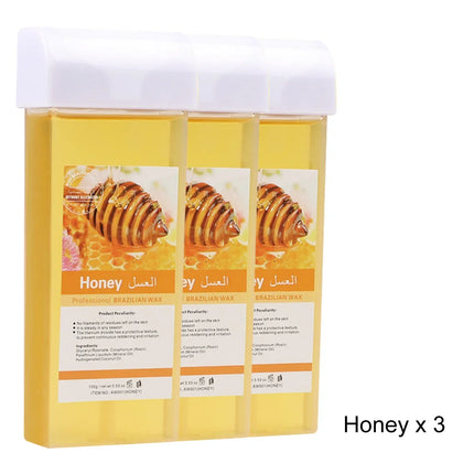 2026 Roll On Waxing Kit For Hair Removal All Skin Types Heater Waxing Hot Cartridge Honey Hair Removal Wax Roller Set Unisex