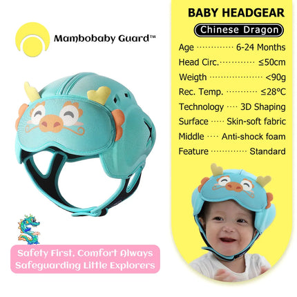 Mambobaby Guard Hat CN Dragon Safe Anti-Shock Baby Helmet Toddler Head Protector Infant Headgear Learn Crawl Walk for Bump Fall