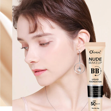 Ocheal 30g BB/CC sunscreen Cream SPF 50/PA+++ Facial Liquid Foundation Cream Anti-Aging Long Lasting Full Coverage Cream Powder