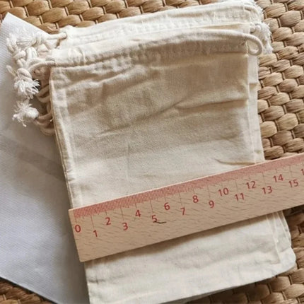 10/20/50 Pcs Dustproof Cotton Storage Bags Gift Fabric Package Plain Drawstring Pouches for Christmas Wedding Party Favors