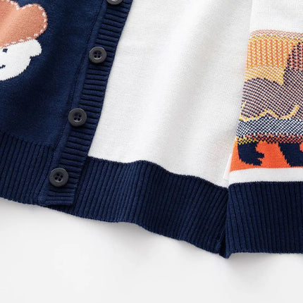 Winter Sweater Boys Girl New Cardigan Buckle Jacket Children Clothes Baby Knitwear Double-layer Cotton Kid Boys Sweaters