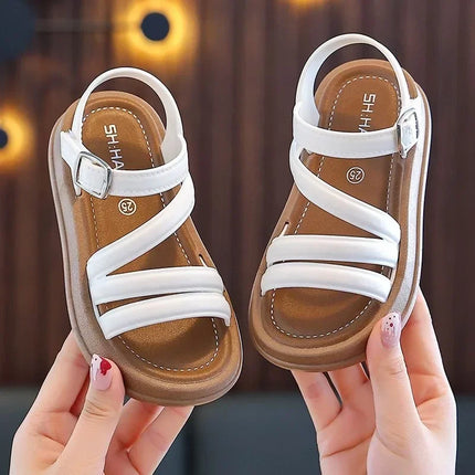 Elegant Summer New Style Korean Version Princess Children's Sandals Elegant Open Toe Stylish Versatile Cute Student Sandals