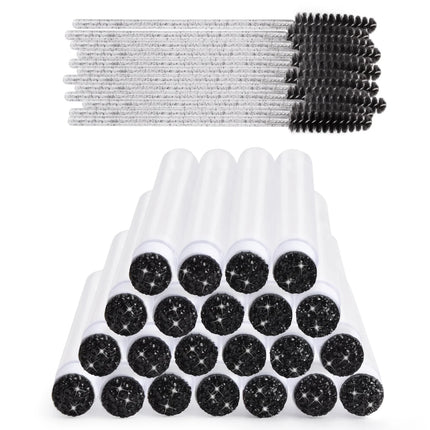 100Pcs Disposable Eyelash Brushes Reusable Eyelashes Brush Tube Mascara Wands Tubes Dust-proof Lash Spoolies Storage Makeup Tool