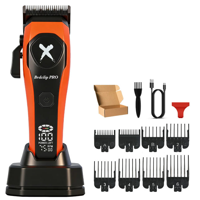 BRDCLIP Professional 7500RPM Barber Hair Clipper Set DLC Blade Base Charger 2-Speed Hair Trimmer Salon Use for Men Shaver