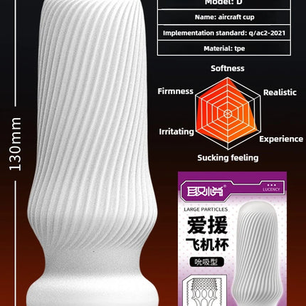 Tight Suction Pocket Pussy Aircraft Cup for Men – Transparent Masturbator Adult Sex Toy, Artificial Vagina, 18+ Pleasure Tool