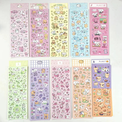 MINKYS New Arrival 3pcs 6pcs Kawaii Bear Ribbon Laser Bling Stickers DIY Scrapbook Stickers Confetti Decoration DIY Photo Frame