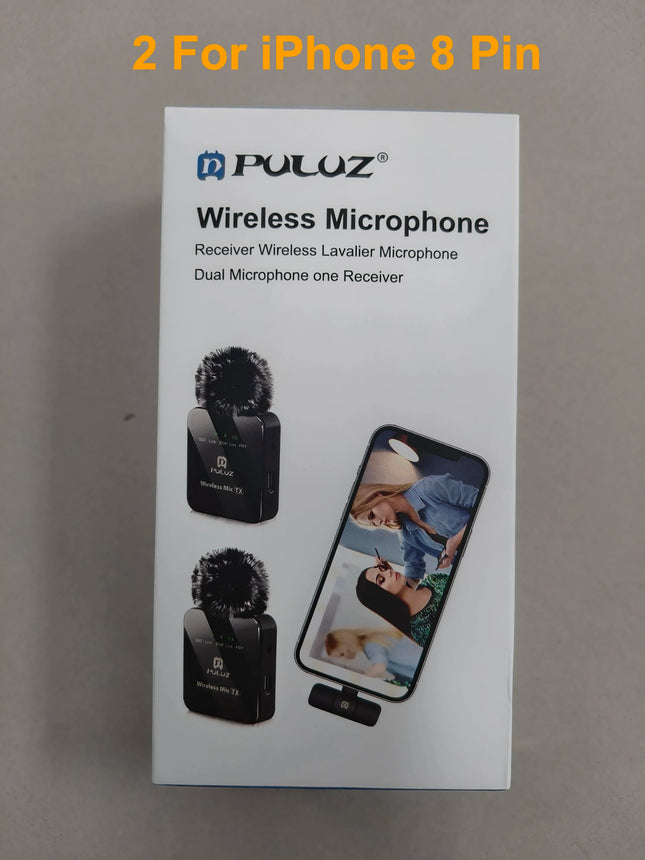 PULUZ 2.4G Wireless Lavalier Microphone Live Broadcast Gaming Microphone For iPhone Type-C Android Camera Audio Video ForYouTube