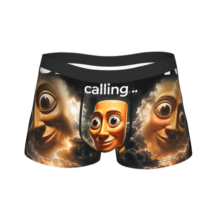 John Pork Tung Tung Sahur Calling Brainrot Meme Boxer Brief Underwear Trenky Man Comfortable Boxer Shorts Plus Size Panties