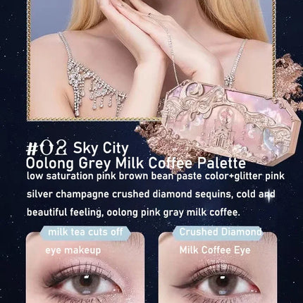 Flower Knows Moonlight Mermaid Eyeshadow Palette 8-Color Matte Shimmer Glitter Eye Makeup Cosmetics Women Beauty Eye Shadow