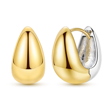 Women original 925 Silver Golden Glowing Firefly Stud Earring Bilayer Round Droplets Heart Gold Hoop Earrings Party Jewelry Gift