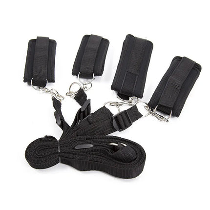 BDSM Bondage Set Adult Sex Game Handcuff Ankle Restraints Sextoy Couple Slave Sex Products Erotic Bed Strap System SM Soft Cuffs