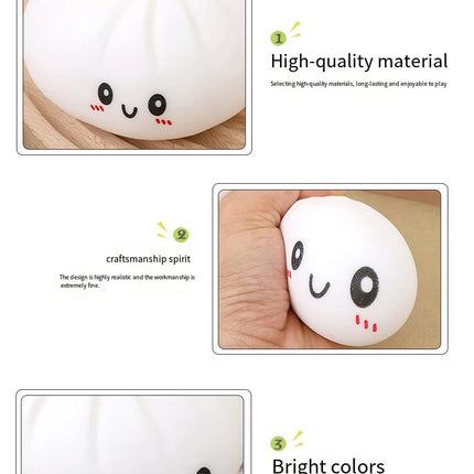 Giant Dumpling Squeeze Toy for Anxiety Relief Soft Steamed Stuffed Bun Simulation Food Fidget Decompression Dough Toy