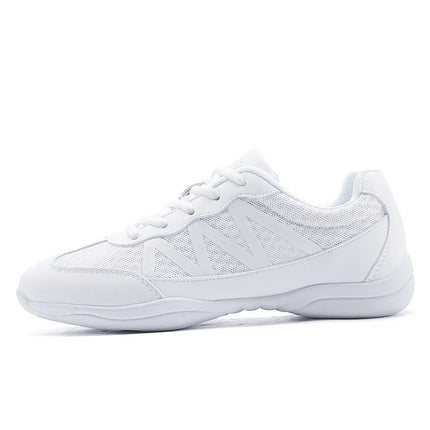 BAXINIER Girls White Cheer Shoes Trainers  Breathable Training Dance Tennis Shoes Lightweight Youth Cheer Competition Sneakers
