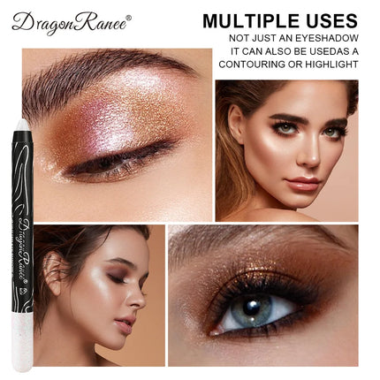 12 Colors Long-lasting Glitter Eyeshadow Pencil Pigment Blue Brown Black Eyeliner Pen Women Fashion Shimmer Eye Shadow Makeup