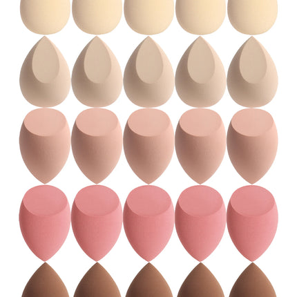25 Beauty Eggs (Makeup Sponges), Foundation Make-Up Mixed Beauty Sponges, Liquid, Cream and Powder Flawless, Multi-Color Makeup