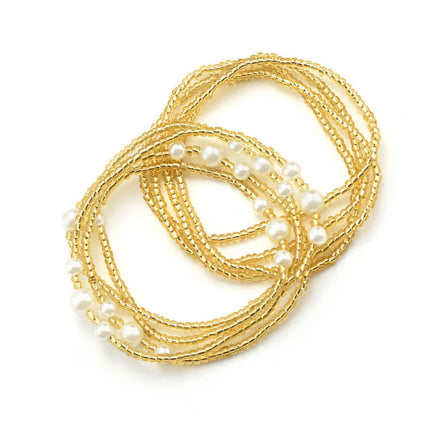 2 Pcs Sexy Summer Waist Bead Chains African Belly Beads Colorful Beach Bikini Body Belly Chain Elastic Jewelry for Women Girls