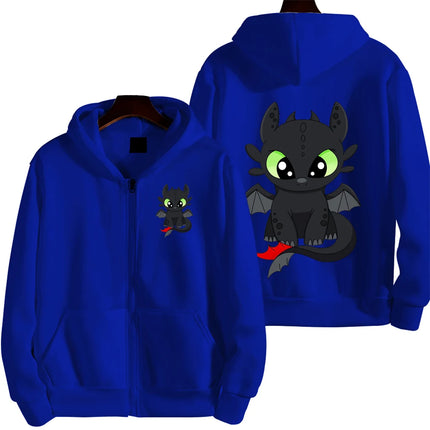 Toothless Cartoon Anime Men Zipper Hoodie Spring Autumn Women Sweatshirt 2026 New Fashion Couple Jackets Clothes Tops