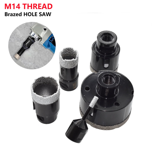 1pc Dry Diamond Porcelain Drilling Core Bits Ceramic Tile Hole Saw Cutter Granite Marble Drill Bits with M14 Thread Opener