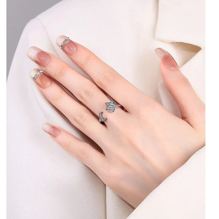 VENTFILLE 925 Sterling Silver Sunflower Diamond Zircon Rotatable Ring For Women Gift Relieve Stress Ring Jewelry Wholesale