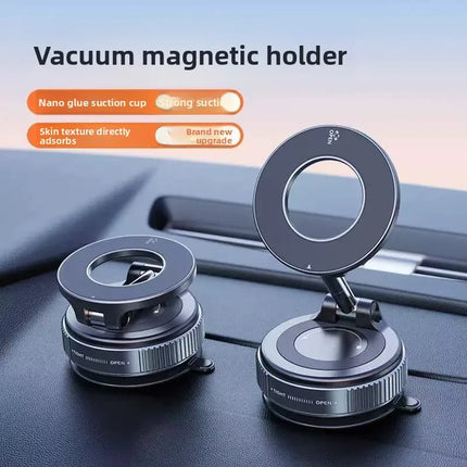Strong Magnetic Phone Holder Foldable Design 360° Adjustable Vacuum Car Mount For Cell Phone For iphone Live Streaming