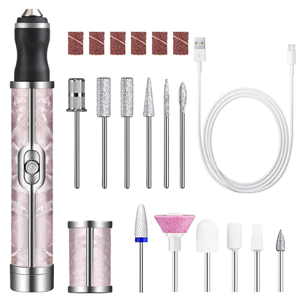 Professional Nail Polishing Machine Electric Nail Grinder, Rechargeable Nail Drill Grinding Machine Salon Manicure Pedicure Tool