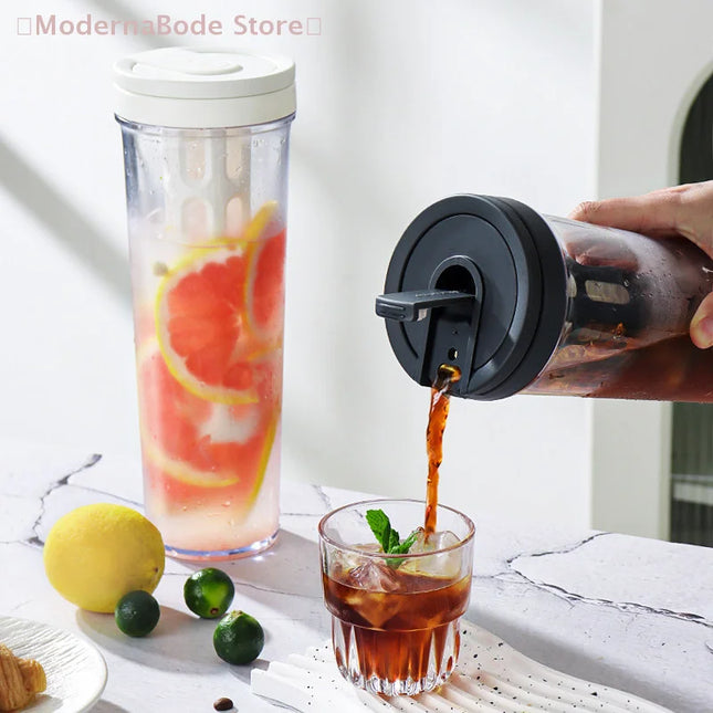 【M】Cold Brew Coffee Pot High-capacity Espresso Filter Bottle Cold Brewing Pot Portable Iced Brew Coffee Maker Juice Coffe Kettle