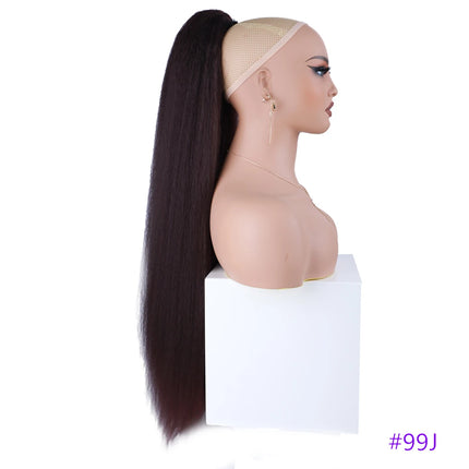 Extra Long Yaki Straight Synthetic Ponytails 30 Inch Synthetic Ponytail Hair Extensions Puffy Yaki Straight Drawstring Ponytails