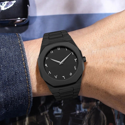 Men's Casual Lightweight Sports Business Watch Minimalist Design Plastic Strap Quartz Wristwatch