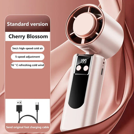 Lenovo 199-speed High-speed Cooling Fan Usb Charging Digital Display Large Wind Turbine Handheld Portable Fan Mini Cooling Fan