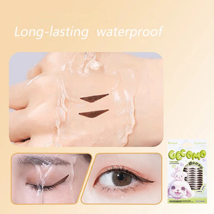 GECOMO Eyeliner Stamp Sticker Waterproof Brown Korean-style Natural Eye Makeup Novice Use Simple Symmetry Eyeliner Seal Stick